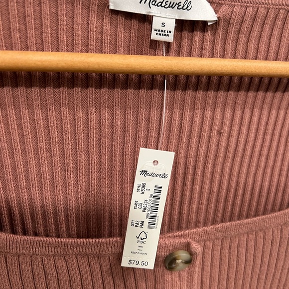 Madewell Rosseau Square-Neck Crop Cardigan Top size small - Picture 4 of 5